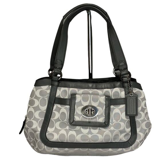 Coach F14934 Cricket Gray Signature Shoulder Bag Purse - Picture 1 of 11